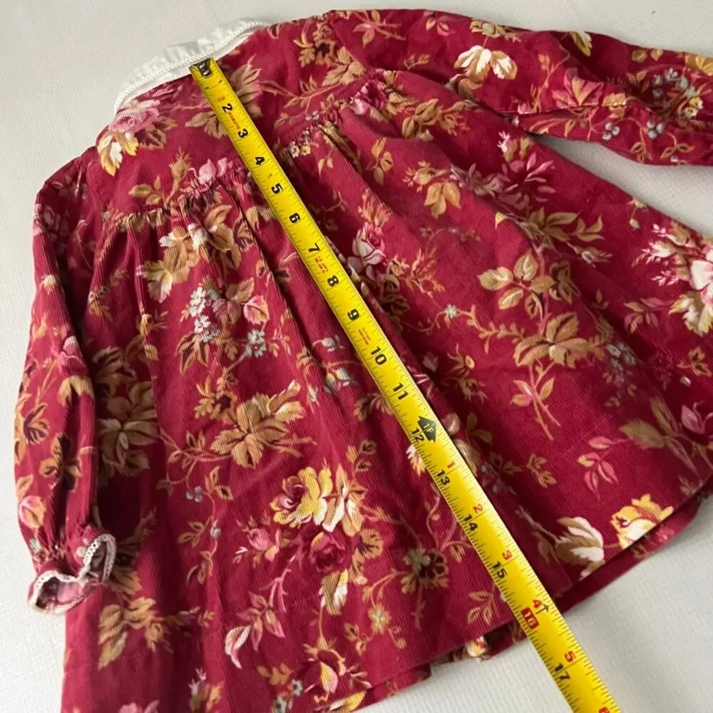 Ralph Lauren Floral Corduroy Floral  Dress‎ Baby Girls 6-12 Months